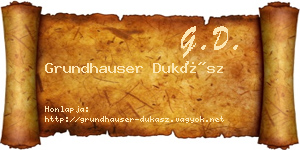 Grundhauser Dukász névjegykártya
